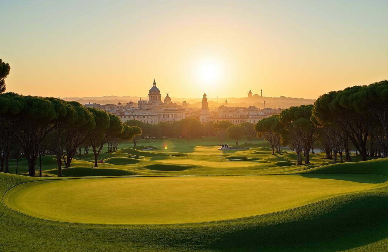Campo da golf panoramico a Roma con vista storica